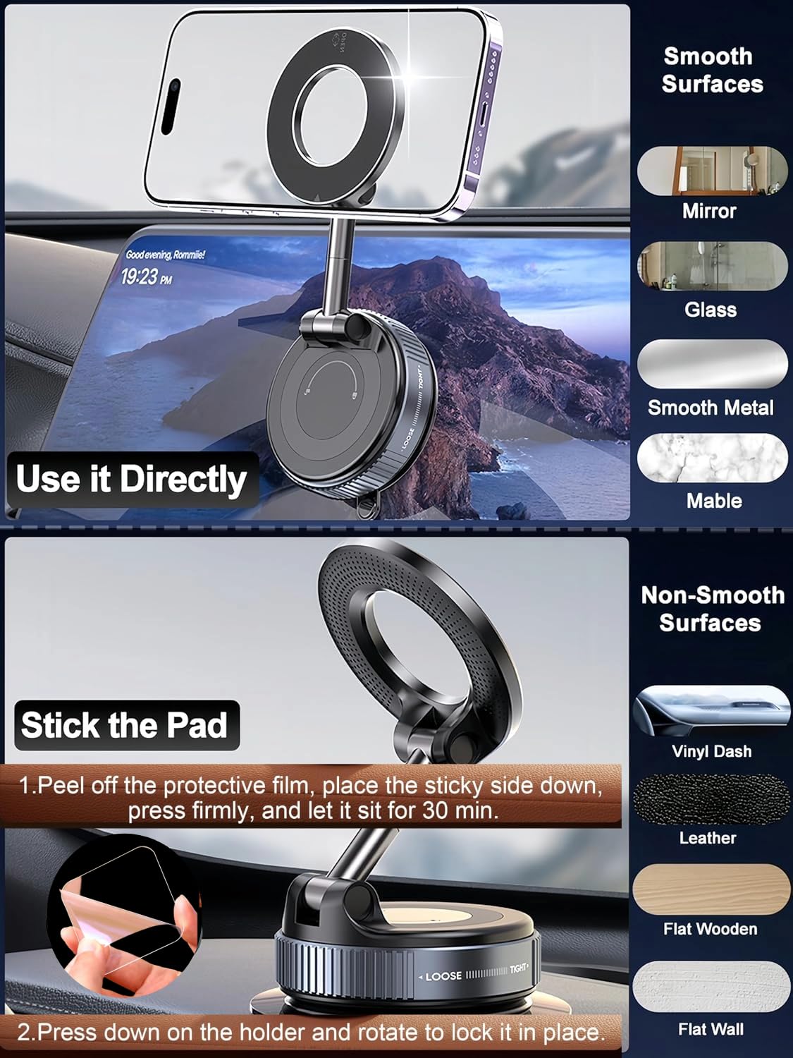 360° Vaccum Magnetic Phone Holder